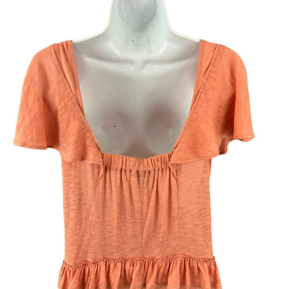 Express Orange Tiered Ruffled Button Front Maxi D… - image 6
